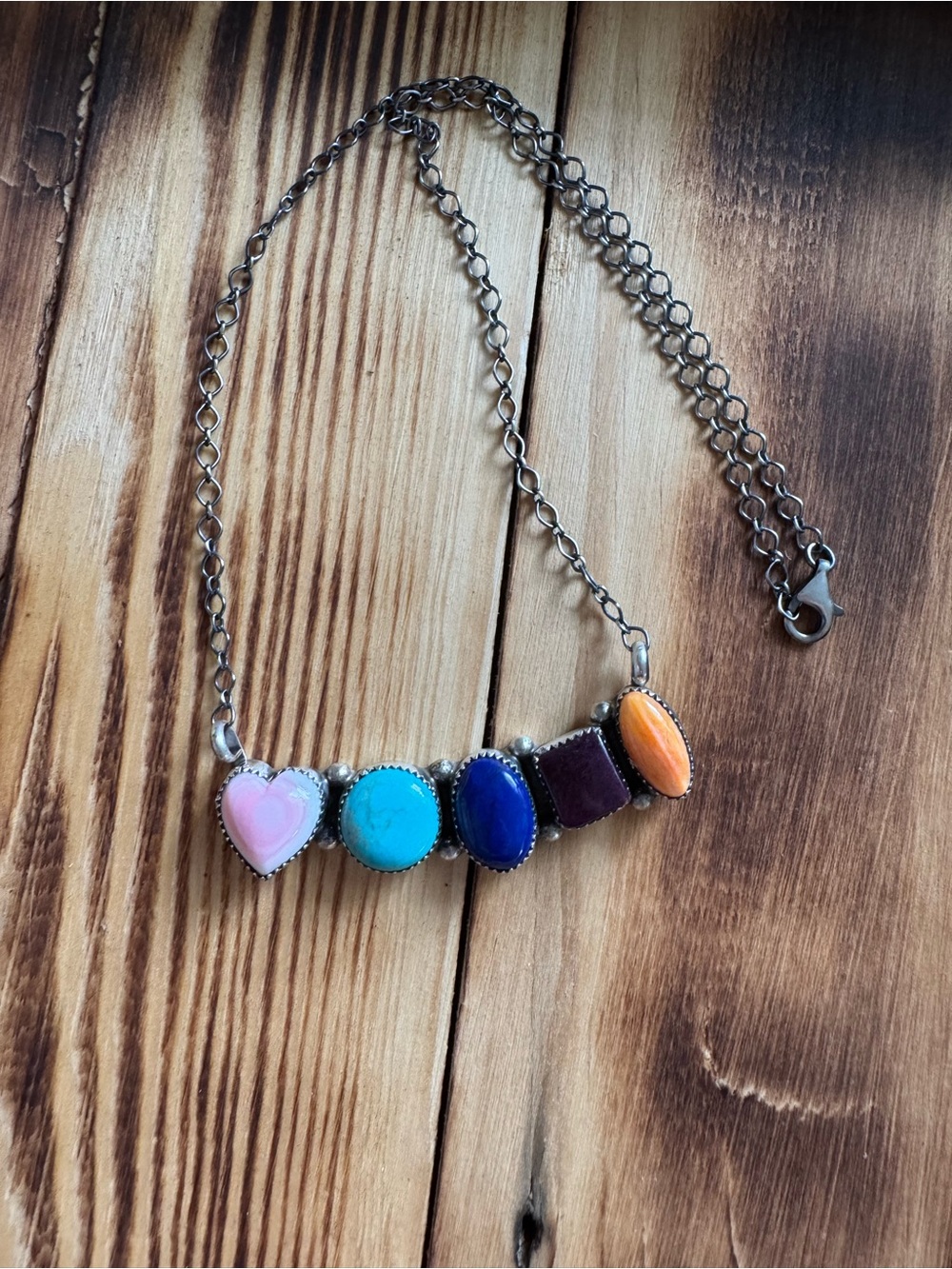 Hiram Largo Multistone Bar Necklace